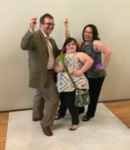 Author Steve Friedman, Michelle Friedman, and Gwendolyn Friedman pose for the camera.